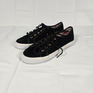 Jack Rogers Carter Sneaker Shoes Women Size 6.5 Black Low Top Lace Up Casual